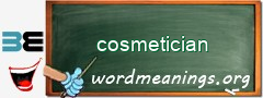 WordMeaning blackboard for cosmetician